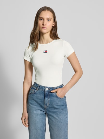 Tommy Jeans T-shirt met labelstitching Wit - 4