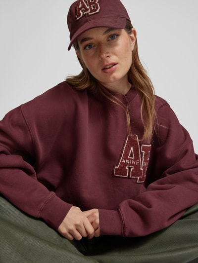 Anine Bing Oversized Sweatshirt aus reiner Baumwoll Bordeaux 3