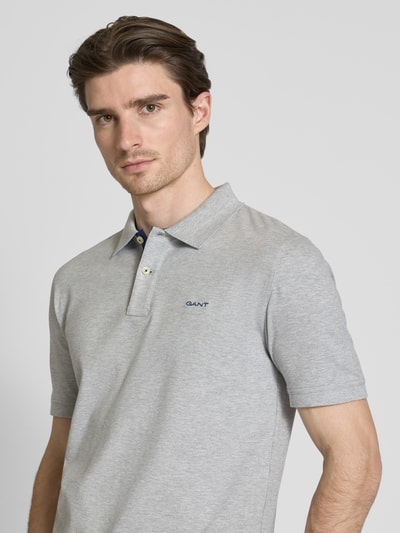 Gant Regular Fit Poloshirt mit Label-Stitching Mittelgrau Melange 3