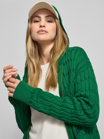 Tommy Hilfiger Comfort fit gebreid jack van puur katoen, model 'CALICO' Groen - 3