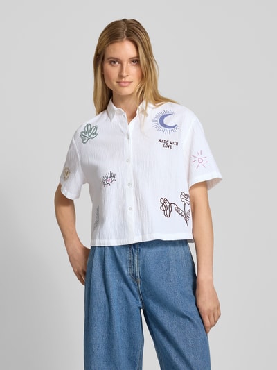 Jake*s Casual Regular fit blouse met structuurmotief Wit - 4