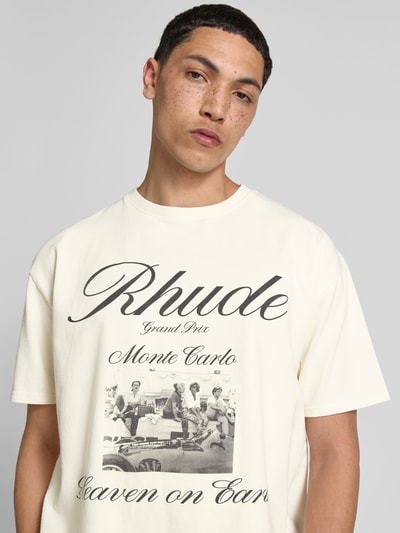 RHUDE T-Shirt mit Label-Print Weiss 3