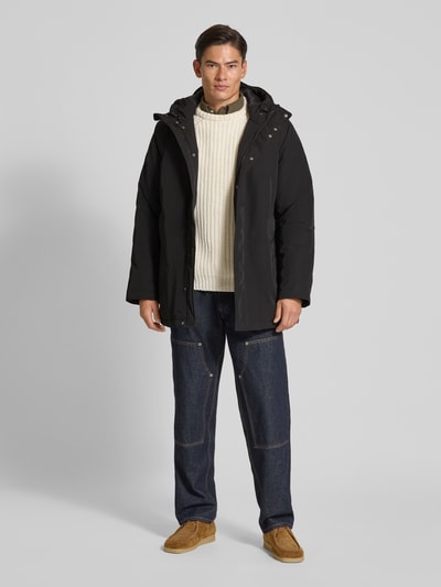 Les Deux Jack met opstaande kraag, model 'Darius' Zwart - 1