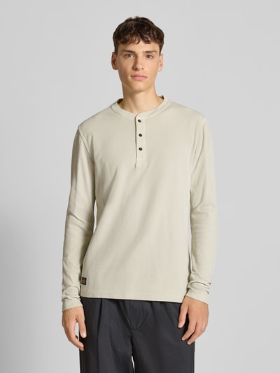 Superdry Longsleeve mit Strukturmuster und Knopfleiste Beige 4