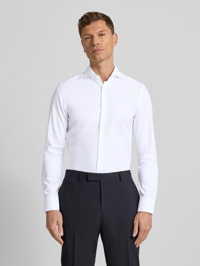 BOSS Slim Fit Businesshemd aus reiner Baumwolle Modell 'HANK' Weiss 4