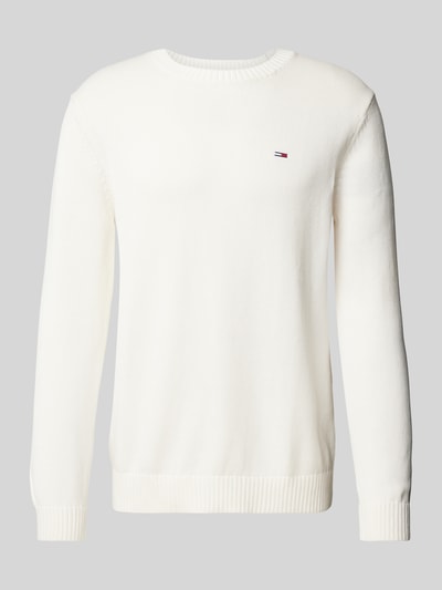 Tommy Jeans Gebreide pullover met logostitching Offwhite - 1