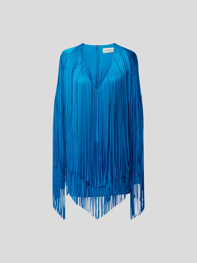 Alexandre Vauthier Minikleid mit Allover-Besatz aus Fransen Blau 2