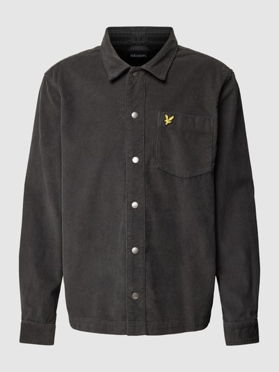 Lyle & Scott Hemdjacke mit Label-Detail Anthrazit 2