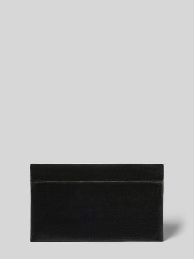 Productfoto, clutch uit echt leer met omslag en magneetsluiting, binnenvak met rits, labeldetail binnenin, Clutch aus Leder mit Reißverschlussfach innen van Abro, zwart, rechthoekige vorm, zachte textuur, Breedte maat 1: 23 cm, Lengte maat 1: 14 cm, Diepte maat 1: 4 cm, Damesaccessoire