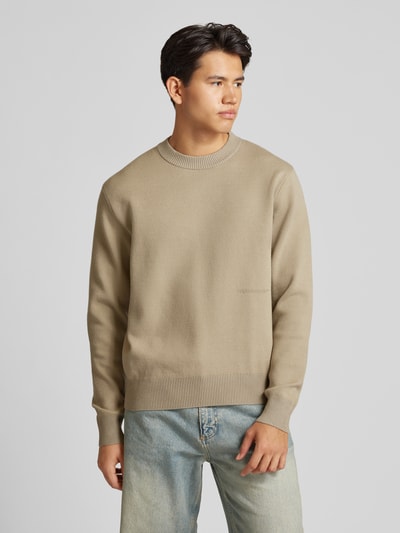 Jack & Jones Strickpullover mit Label-Print Modell 'VESTERBRO' Beige 4