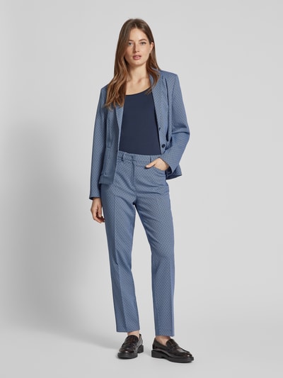 More & More Regular fit stoffen broek met persplooien Bleu - 1