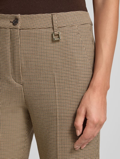 JOOP! Slim fit pantalon met persplooien, model 'PANTHEA' Middenbruin - 3