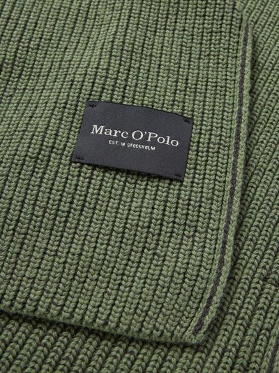 Marc O'Polo Bicolor Schal mit Label-Patch Oliv 2