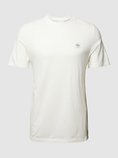 s.Oliver RED LABEL T-Shirt aus Baumwolle mit Label-Patch Weiss 2