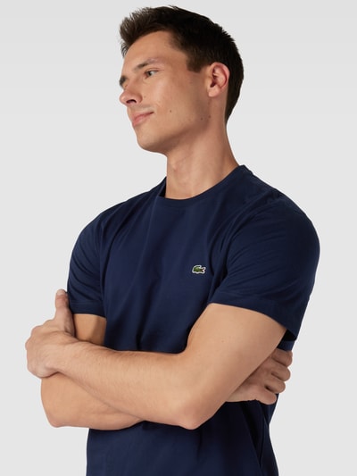 Lacoste T-shirt z okrągłym dekoltem i wyhaftowanym logo Granatowy 3