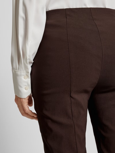 STEHMANN Stoffen broek met deelnaden, model 'INA' Chocoladebruin - 3