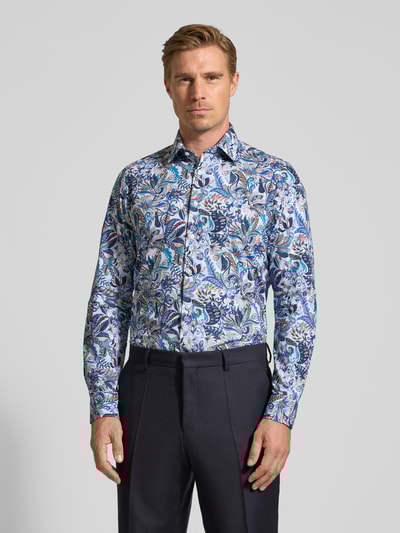 OLYMP Level Five Slim Fit Business-Hemd mit Kentkragen im Allover-Look Bleu 4