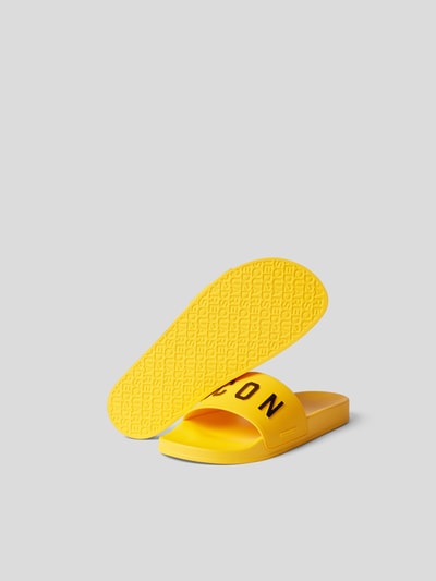 Dsquared2 Slides mit Label-Print Gelb 5