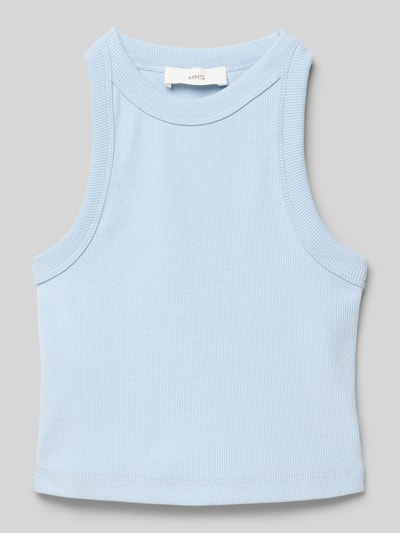 Mango Tanktop mit gerippten Abschlüssen Bleu 1