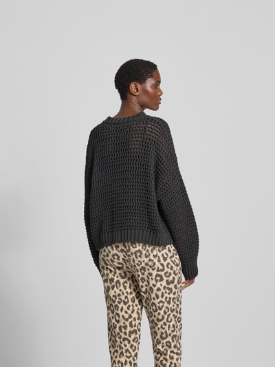 Juvia Relaxed Fit Pullover mit Lockmuster Dunkelbraun 5