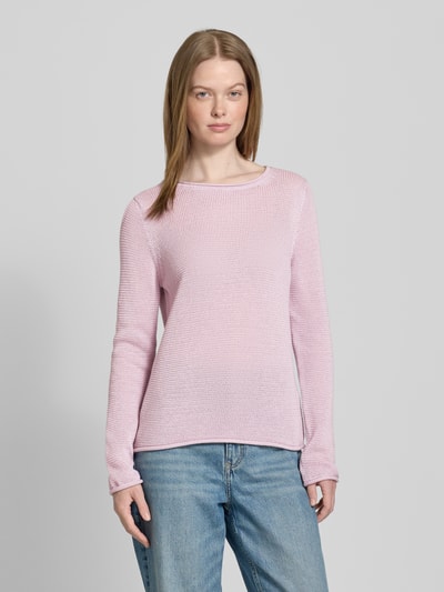 Marc O'Polo Sweter z dzianiny o kroju regular fit z czystej bawełny Lawendowy 4