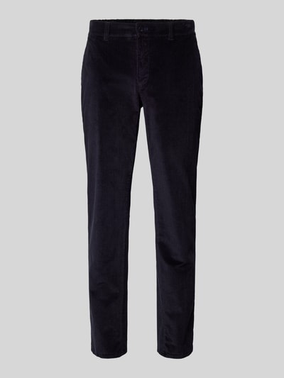 Brax Regular fit corduroy broek met steekzakken, model 'FABIO' Marineblauw - 2