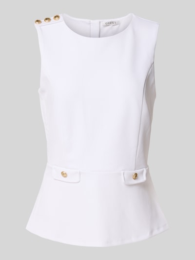 Guess Top mit Rundhalsausschnitt Modell 'AMBRE PEPLUM' Weiss 2