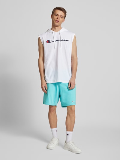 CHAMPION Baggy Fit Sweatshorts mit Label-Stitching Modell 'ICONS' Aqua 1