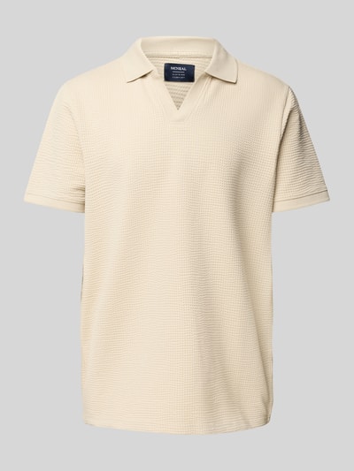 MCNEAL Regular Fit Poloshirt mit V-Ausschnitt Beige 2