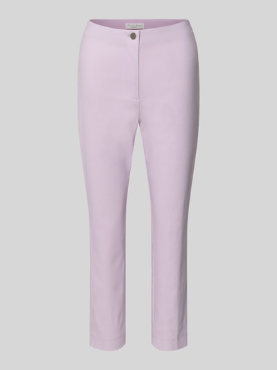 Produktfoto, Slim Fit Stoffhose in verkürzter Passform Modell 'Benga' von Christian Berg Woman, pastell-lila, Baumwoll-Mix, glatte Struktur