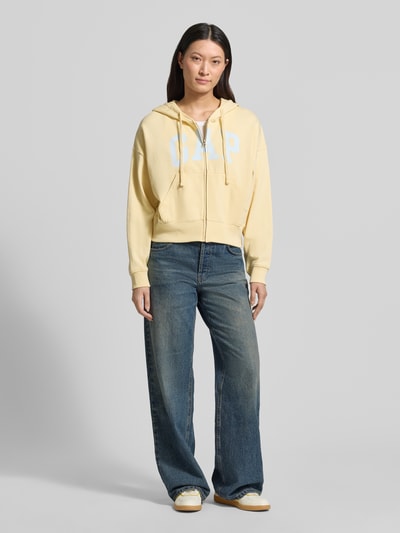 GAP regular fit sweatjack met logostitching model 'Heritage' Lichtgeel - 1