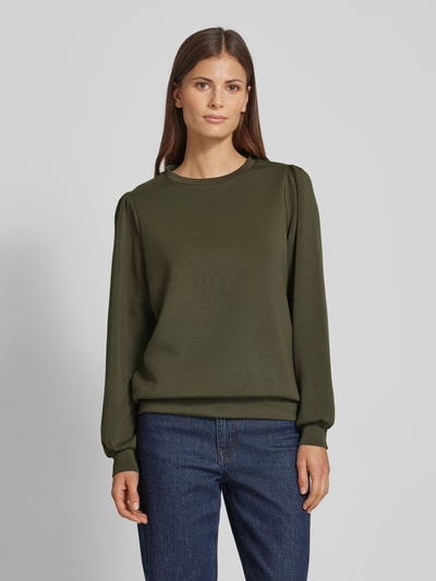 Soyaconcept Sweatshirt met ruches, model 'Banu' Kaki - 4