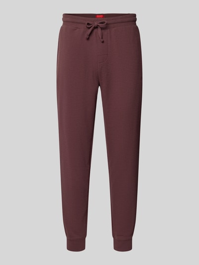 Produktfoto, Relaxed Fit Pyjama-Hose aus Baumwoll-Mix Modell 'AUSTIN PANTS' von HUGO, Optik: Unifarben, Waffel-Struktur, Label-Print, Tunnelzug, seitliche Eingrifftaschen, Regular-Fit, Material: Baumwoll-Mix.