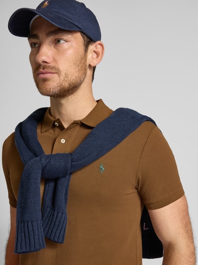 Polo Ralph Lauren Poloshirt met labelstitching Middenbruin - 3