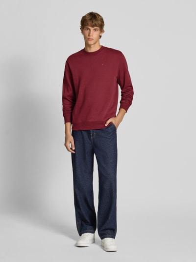 Tommy Jeans Regular Fit Sweatshirt aus Baumwoll-Mix Bordeaux 1