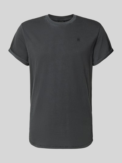Produktfoto, Regular Fit T-Shirt mit Logo-Print Modell 'Lash' von G-Star Raw, czarna bawełna, krój regular fit, okrągły dekolt, długość tyłu w rozmiarze M: 76 cm
