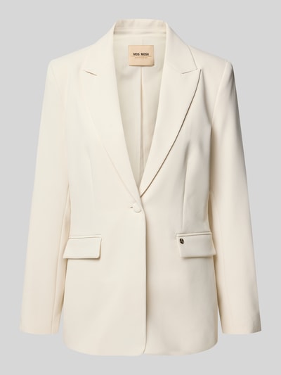 Produktfoto, Regular Fit Blazer mit Reverskragen Modell 'Leonora' von MOS MOSH in Creme, glatte Textur, Knopfverschluss, Damen Blazer