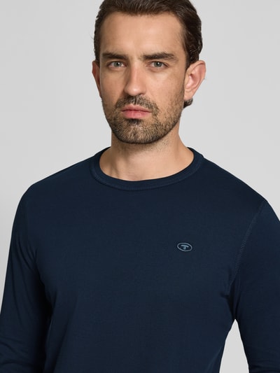 Tom Tailor Regular Fit Langarmshirt aus reiner Baumwolle Marine 3