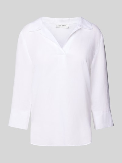 ETERNA Regular Fit Bluse aus Lyocell-Leinen-Mix mit 3/4-Arm Weiss 2