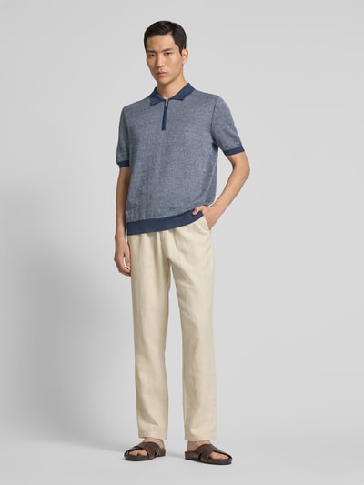 GRAN SASSO Regular fit poloshirt met ritssluiting Marineblauw - 1