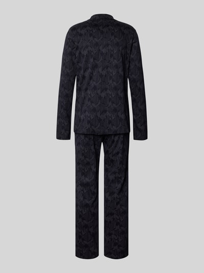 Schiesser Pyjama met structuurmotief Antraciet - 3