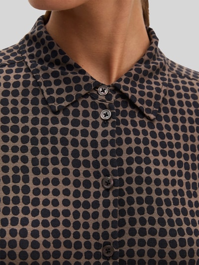 Marc O'Polo Regular Fit Langarmbluse aus Viskose-Mix Dunkelbraun 3
