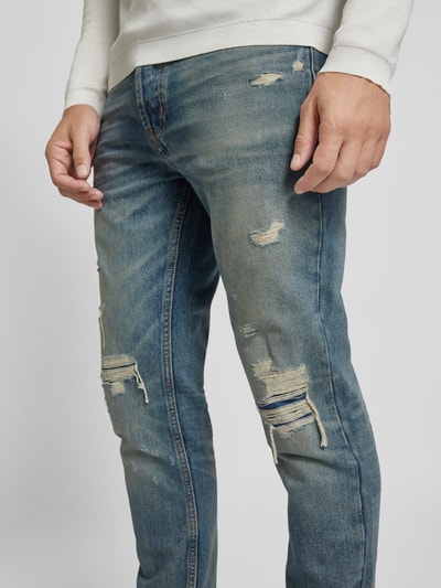 HUGO Straight leg jeans in destroyed-look, model 'HUGO 634' Rookblauw - 3