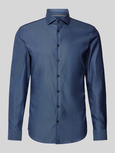 Jake*s Slim fit zakelijk overhemd van premium kwaliteit Marineblauw - 2