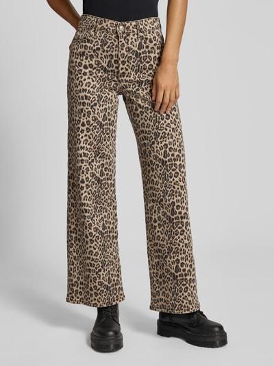 Only Jeansy z szeroką nogawką z mieszanki bawełny model ‘MADISON’ Czarny 4