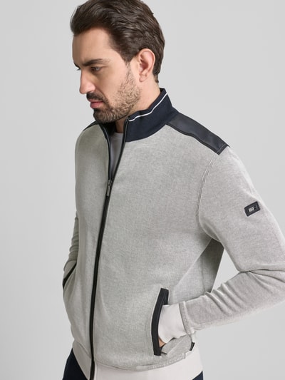 bugatti Sweatjacke mit Stehkragen Ecru 3