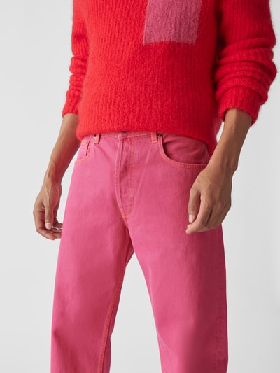 Jacquemus Jeans mit Kontrastnähten Pink 3