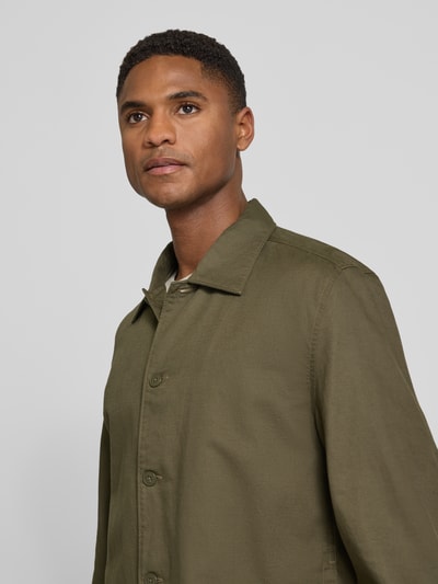 Marc O'Polo Regular Fit Overshirt aus Lyocell-Leinen-Baumwoll-Mix Dunkelbraun 3