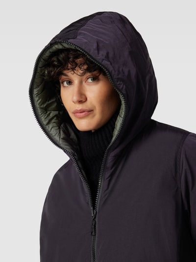 No. 1 Como Lange jas met capuchon, model 'NORA' Zwart - 3