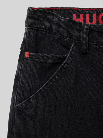 HUGO Tapered fit jeans in 5-pocketmodel Zwart - 2